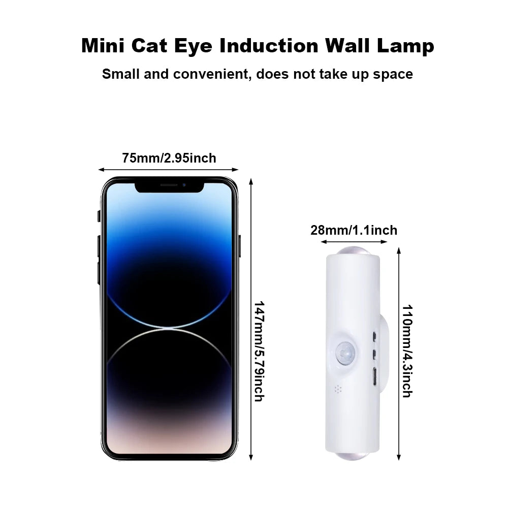 LED Motion Sensor Night Light 3 Colours Changing USB Rechargeable Cabinet Wardrobe Lamp Home Decoration Night Lamps For Kitchen