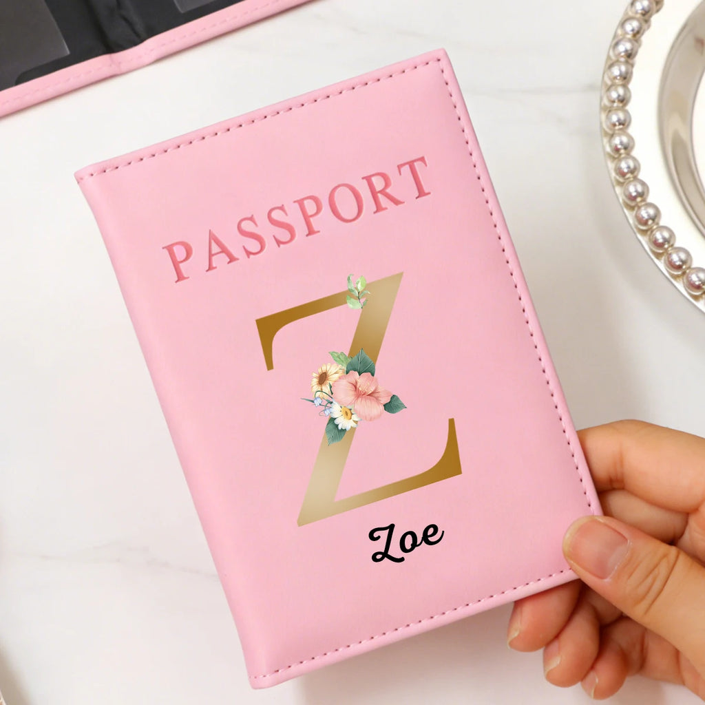 Custom Name Passport Holder For Travel,Personalized Letter Leather Passport Holder,Portable,Vacation,Boyfriend,Girlfriend,