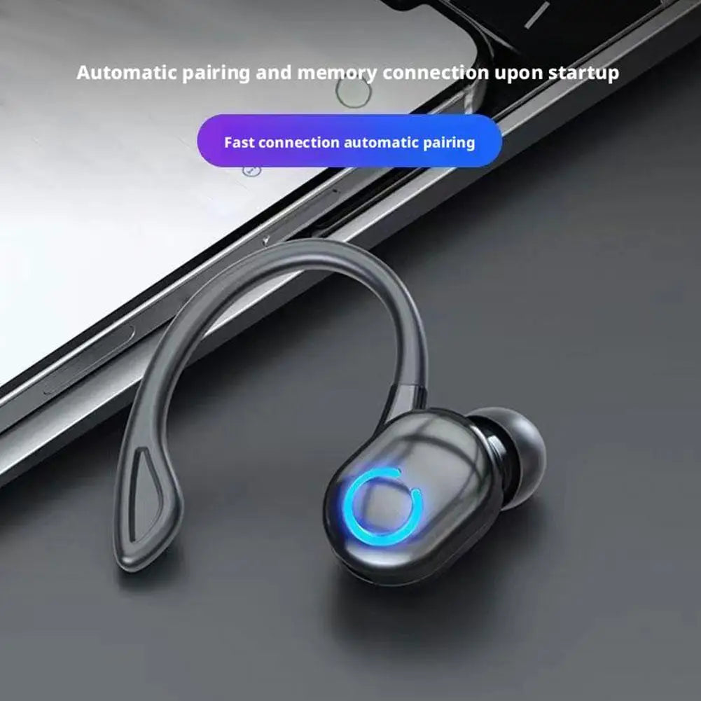 Bluetooth 5.2 Wireless Headset Single Ear-Hook Earplugs Ultra Long Battery Life Business Earphone Mobile Phone Headphone Earbuds