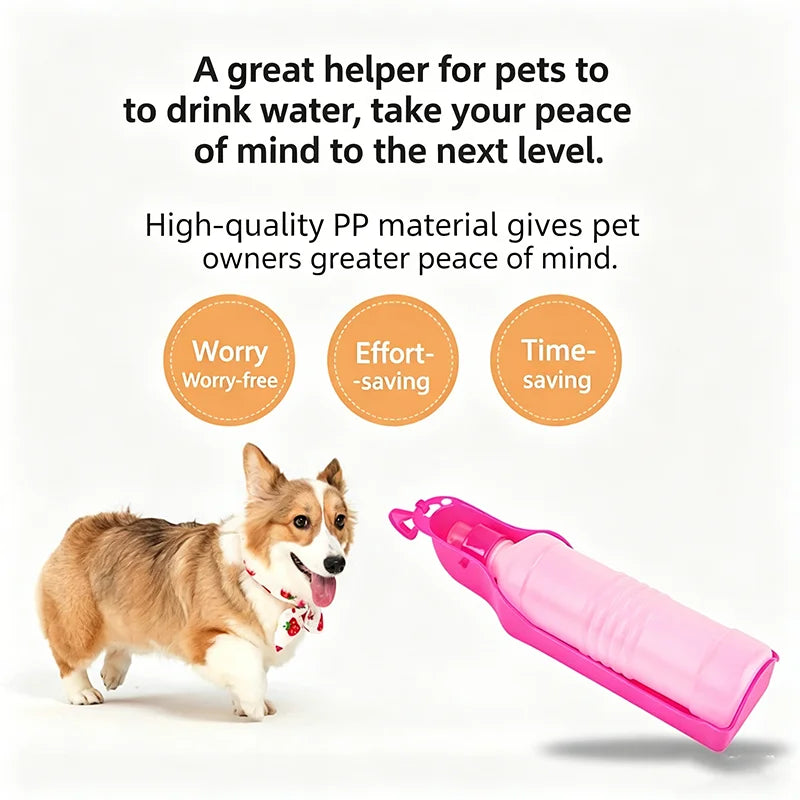 Outdoor Portable Pet Water Bottle Foldable Leakproof Travel Water Dispenser Feeding Cup For Dogs Cats Walking Hiking Supplies