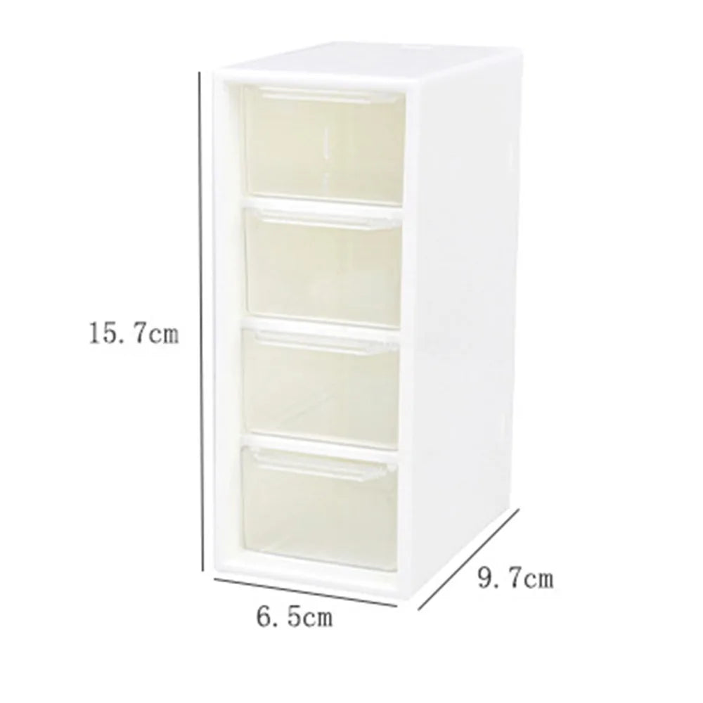 Clear Desktop Storage Organizer 4 Drawer Small Size Drawer Organizer Plastic Mini Drawer Vanity Storage Box Makeup Organizer