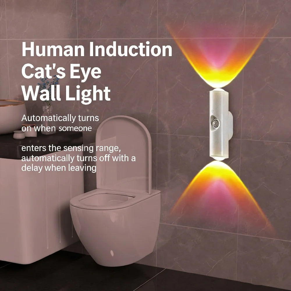 LED Motion Sensor Lights USB Rechargeable Tri-Color/RGB Adjustabl Ambient Light for Kitchen Party Stairs Hallways Night Lights