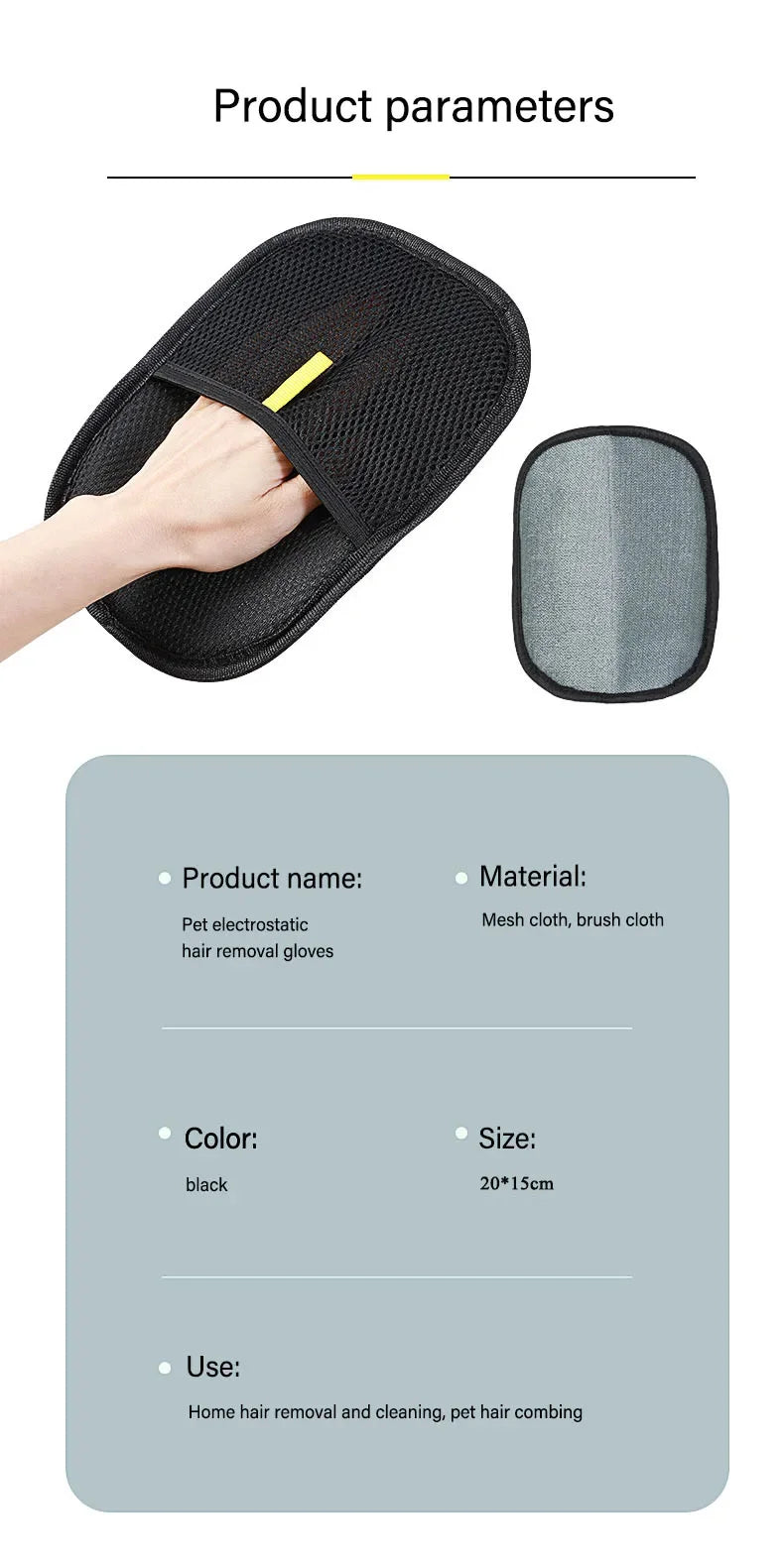 Pet Grooming Gloves Pet Hair Remover Static Dedusting Brush Removing Dog Cat Hair From Sofa Carpet Clothes Gloves Dog Supplies