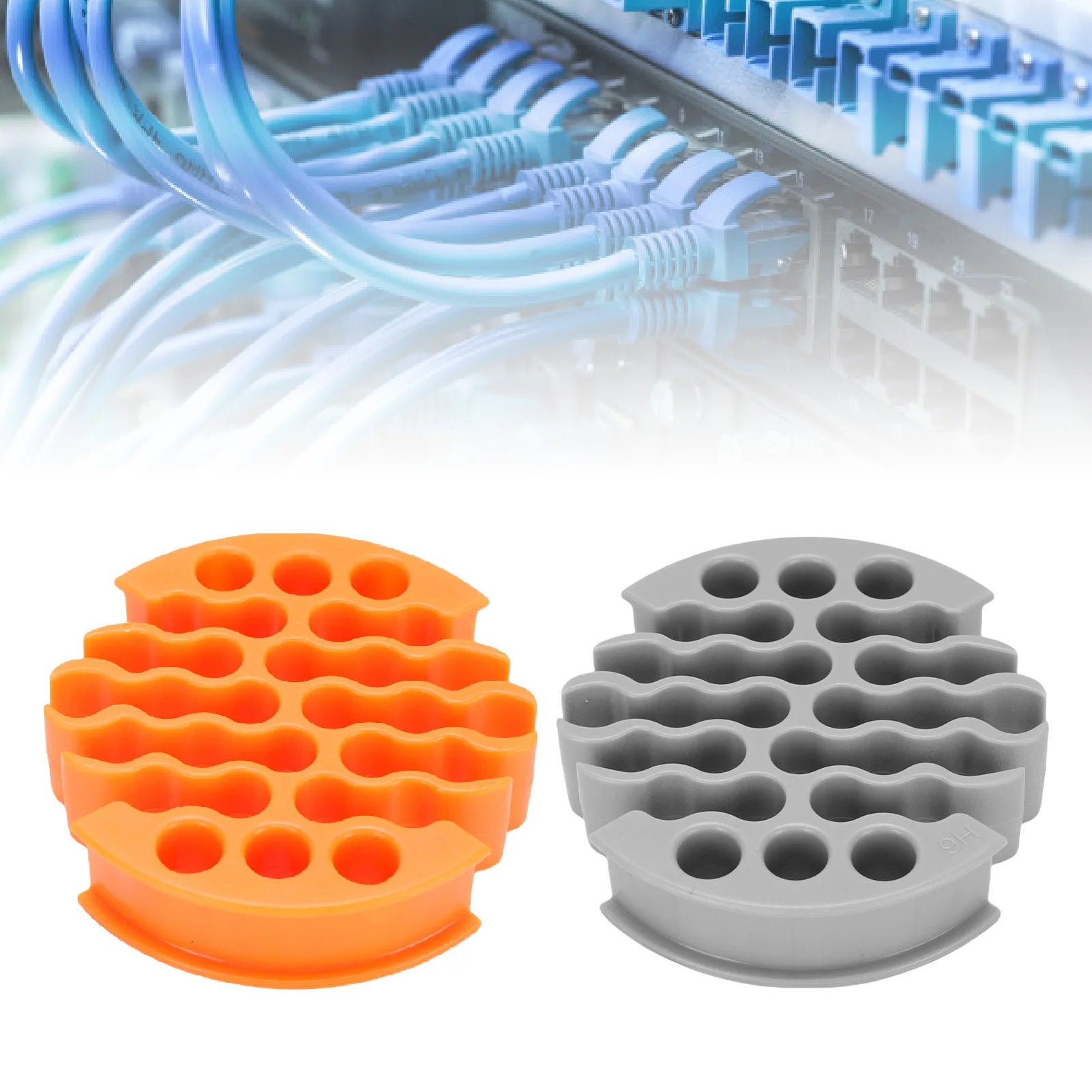 Network Cable Organizer Wire Comb 0.3in Hole Diameter Anti Entanglement Cable Management Organizing Tool for 30 Network Cables