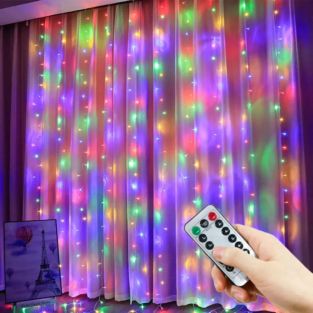 USB String Lights Holiday Wedding Light Garland Lights for Bedroom Remote Control Curtain LED Christmas Decor 100/200/300/600LED