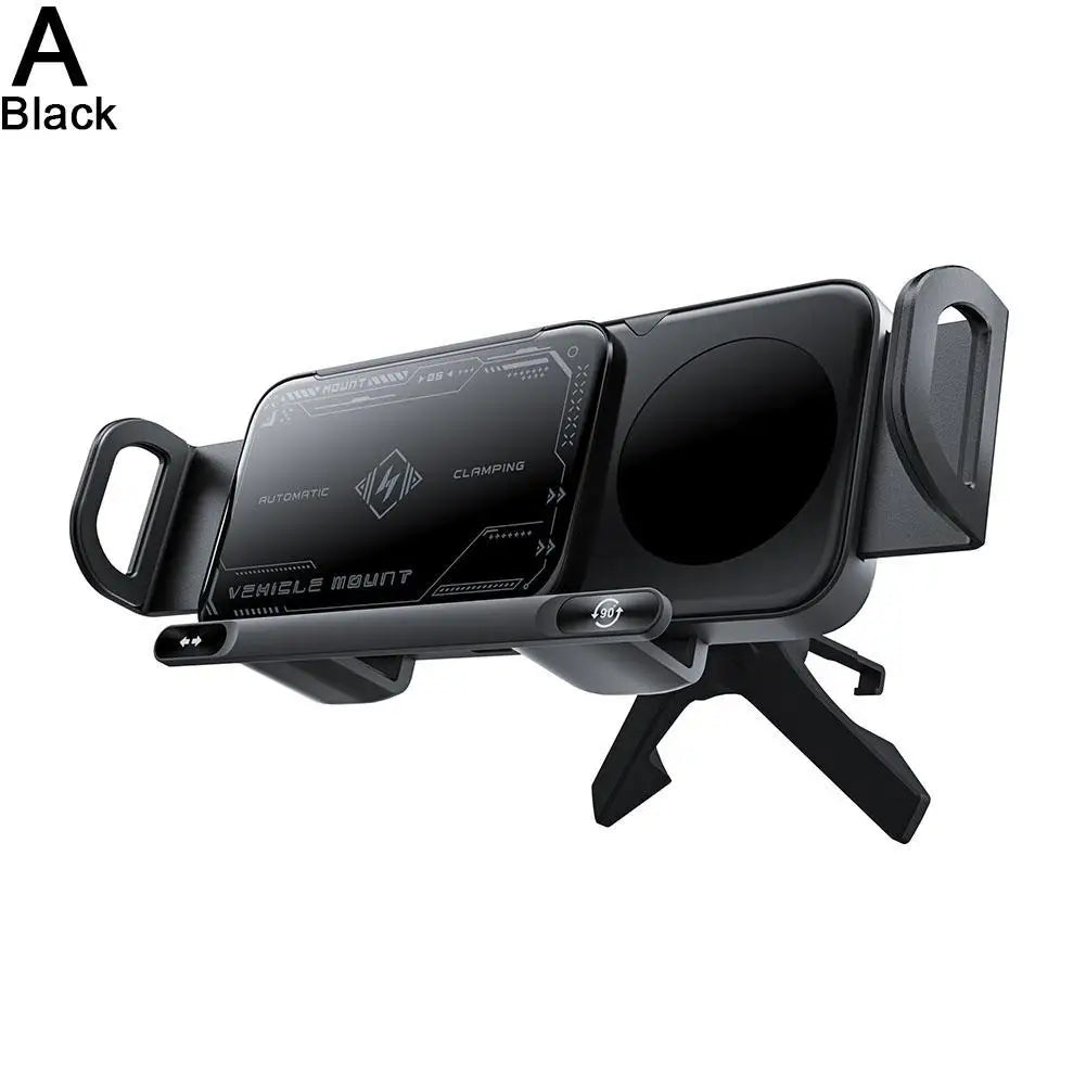 High Intelligent Mobile Phone/Pad Holder, Magnetic Phone Holder for Car, 2 in 1 Auto Rotating Phone Holder, Wireless Car Charger