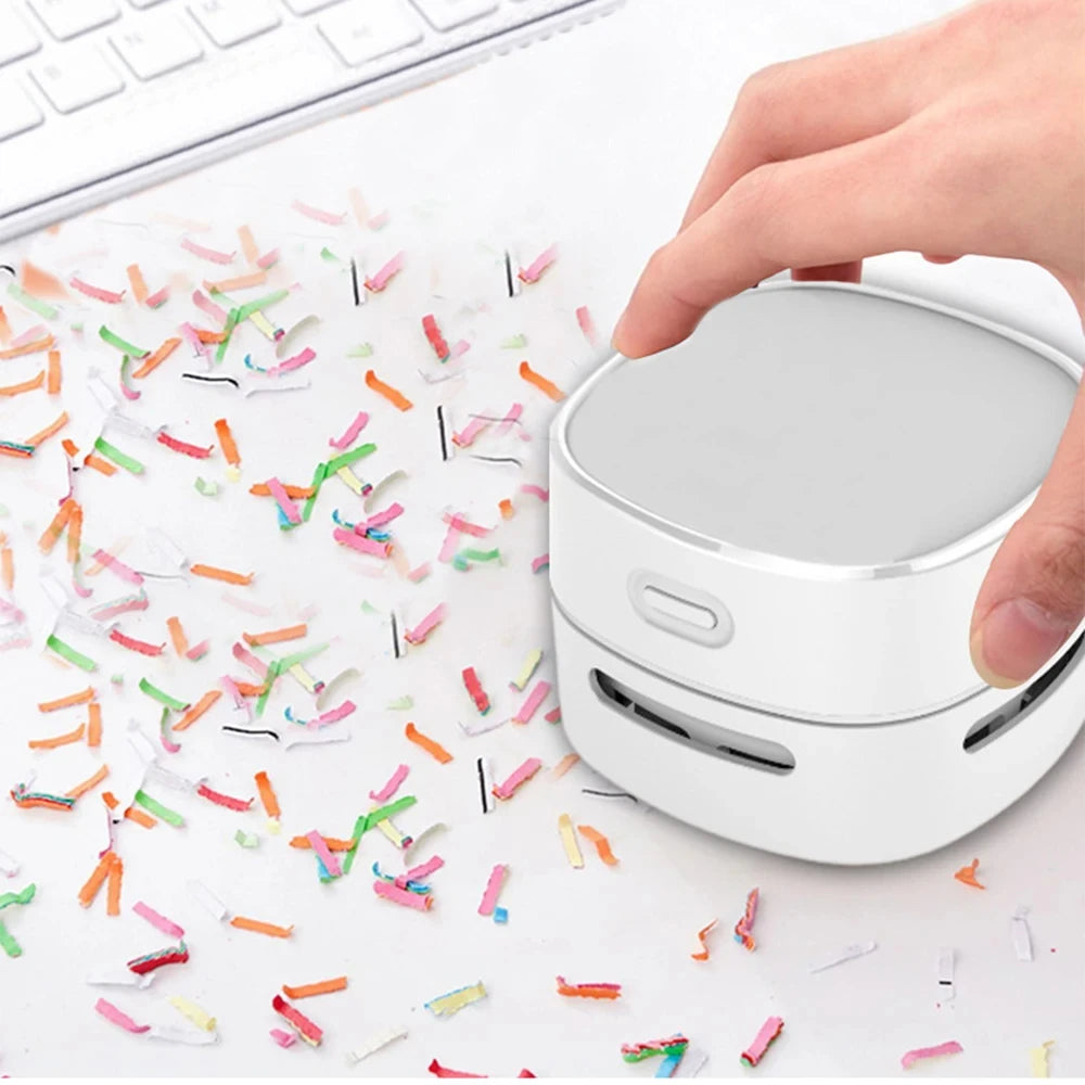 Mini Desktop Vacuum Cleaner Powerful USB Rechargeable High Suction Crumb Vacuum Detachable Design for Home Office Car