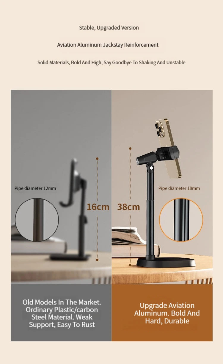 Adjustable Retractable Phone Stand For iPhone Xiaomi Huawei Redmi Live Broadcast Cell Phone Support Desk Stand Phone Accessories
