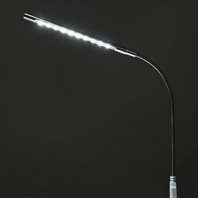 USB LED Reading Light Flexible Book Light 10 LED Mini Lamp for Laptop Notebook PC Computer Study Desk Bedroom Night Light