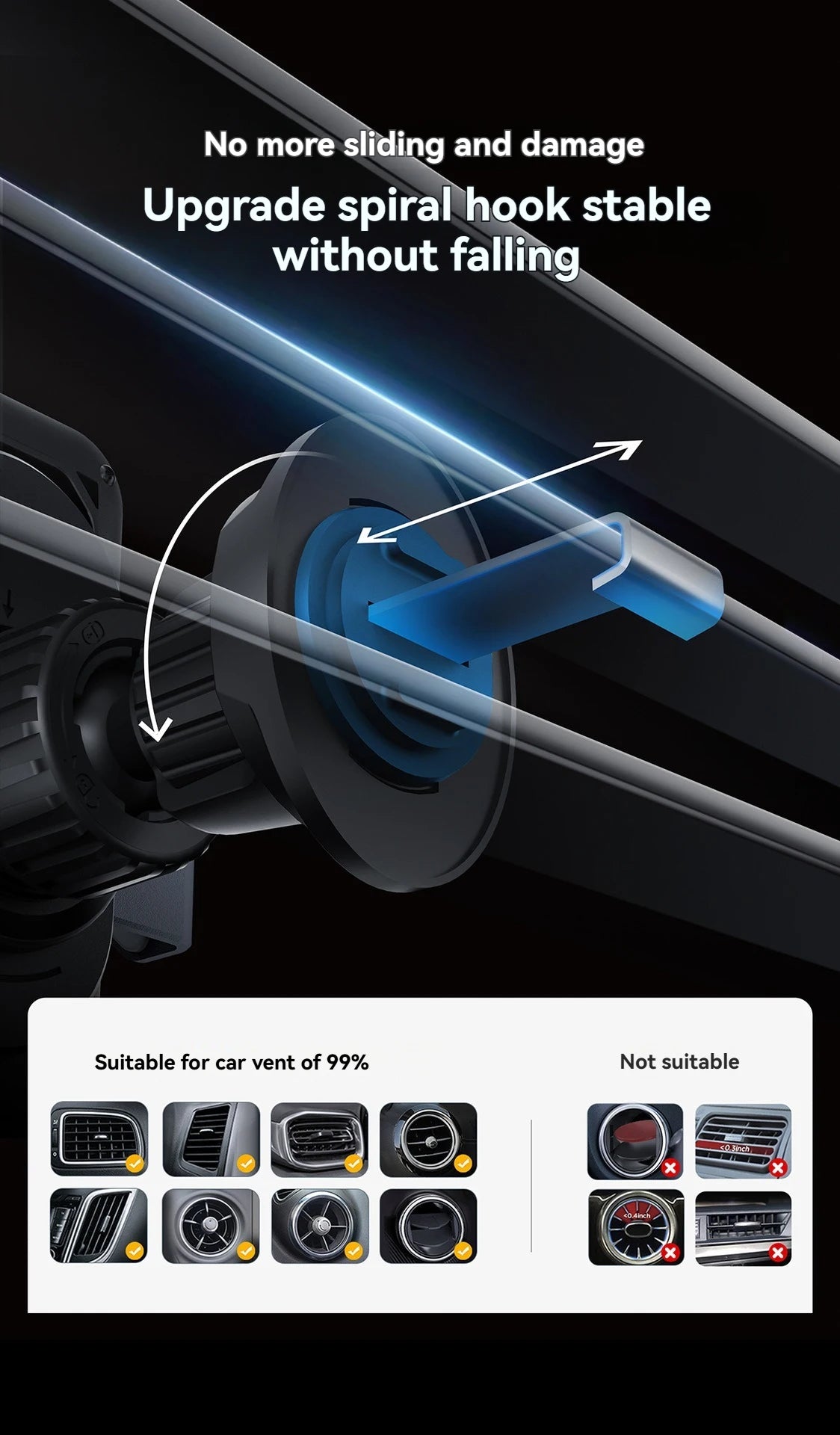 696 Car Holder With Dual Motor Electric Rotating Opening Closing Mobile Phone Holder Wireless Fast Charging Car Phone Bracket