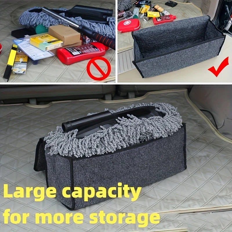 1 Car Trunk Organizer Box,Foldable Storage Bag with Compartments For SUVs,Sedans,Trucks-Durable Fabric Car Interior Accessories