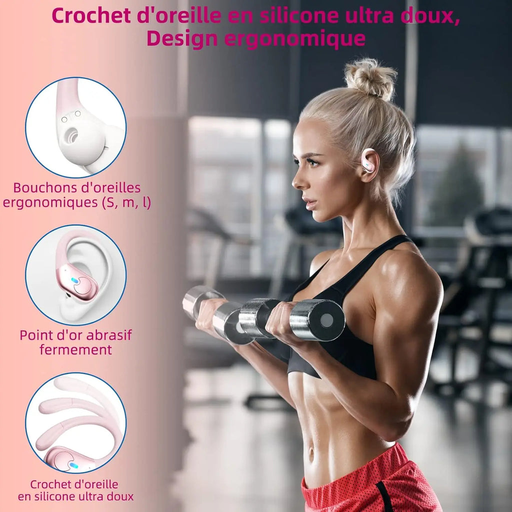 Wireless Earbuds, Bluetooth 5.4 Headphones Sport, Bluetooth Earbuds with ENC Noise Canceling Mic, Bass Stereo Wireless Earphone