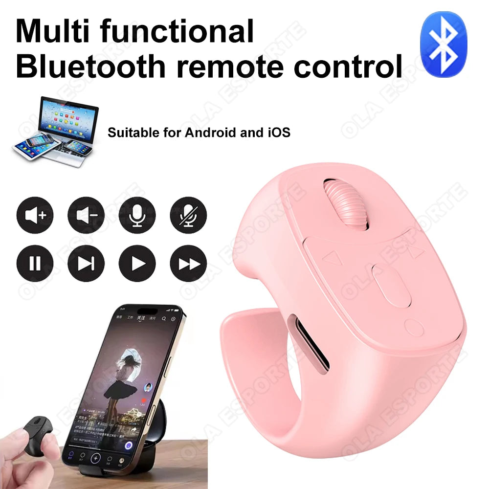 New Bluetooth Remote Control Touch Screen Page Turner Camera Video Recording Music Control For iPad iPhone Remote Scrolling Ring