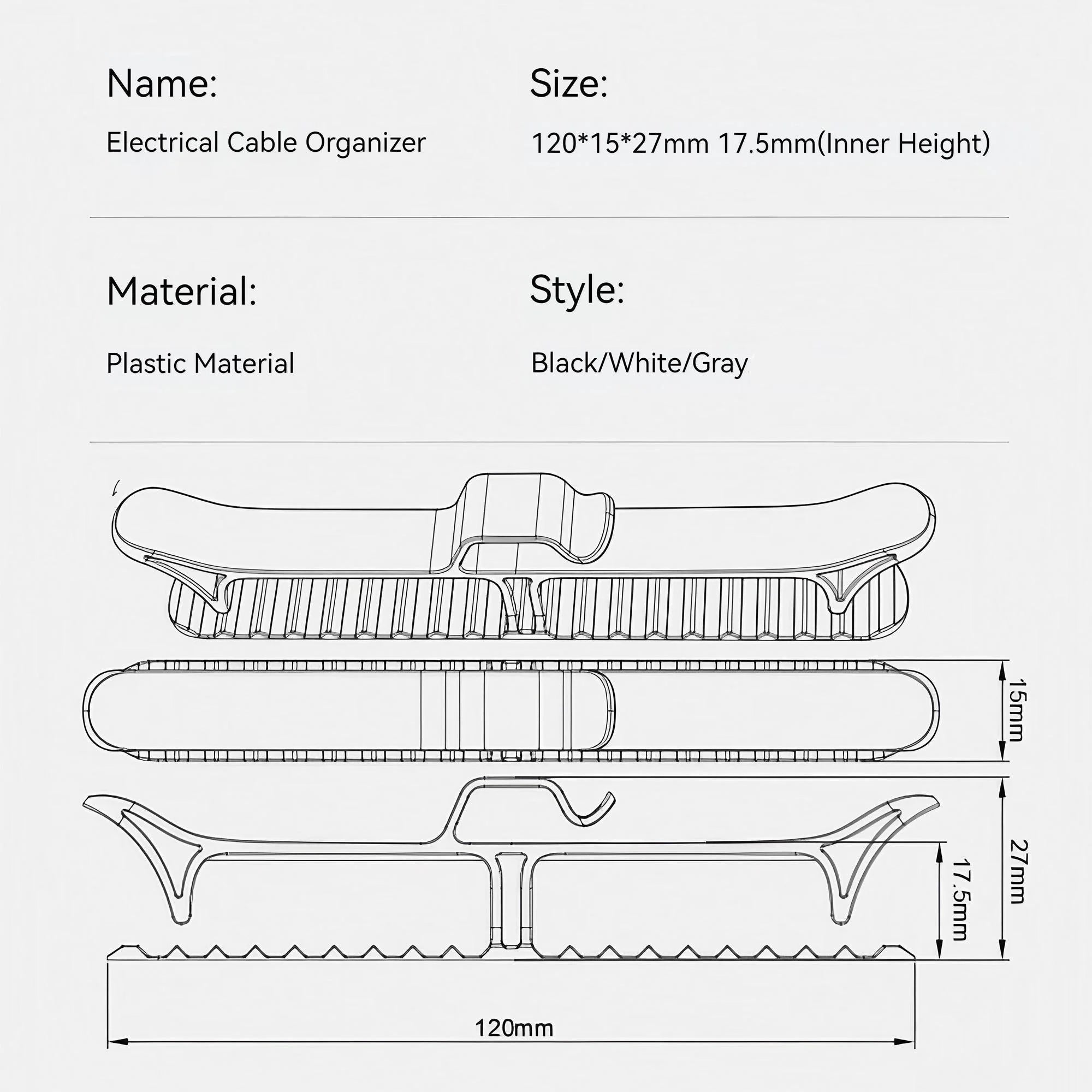Kitchen Cable Organizer - Plug & Wire Storage Solution - Neat Cable Management for Countertops
