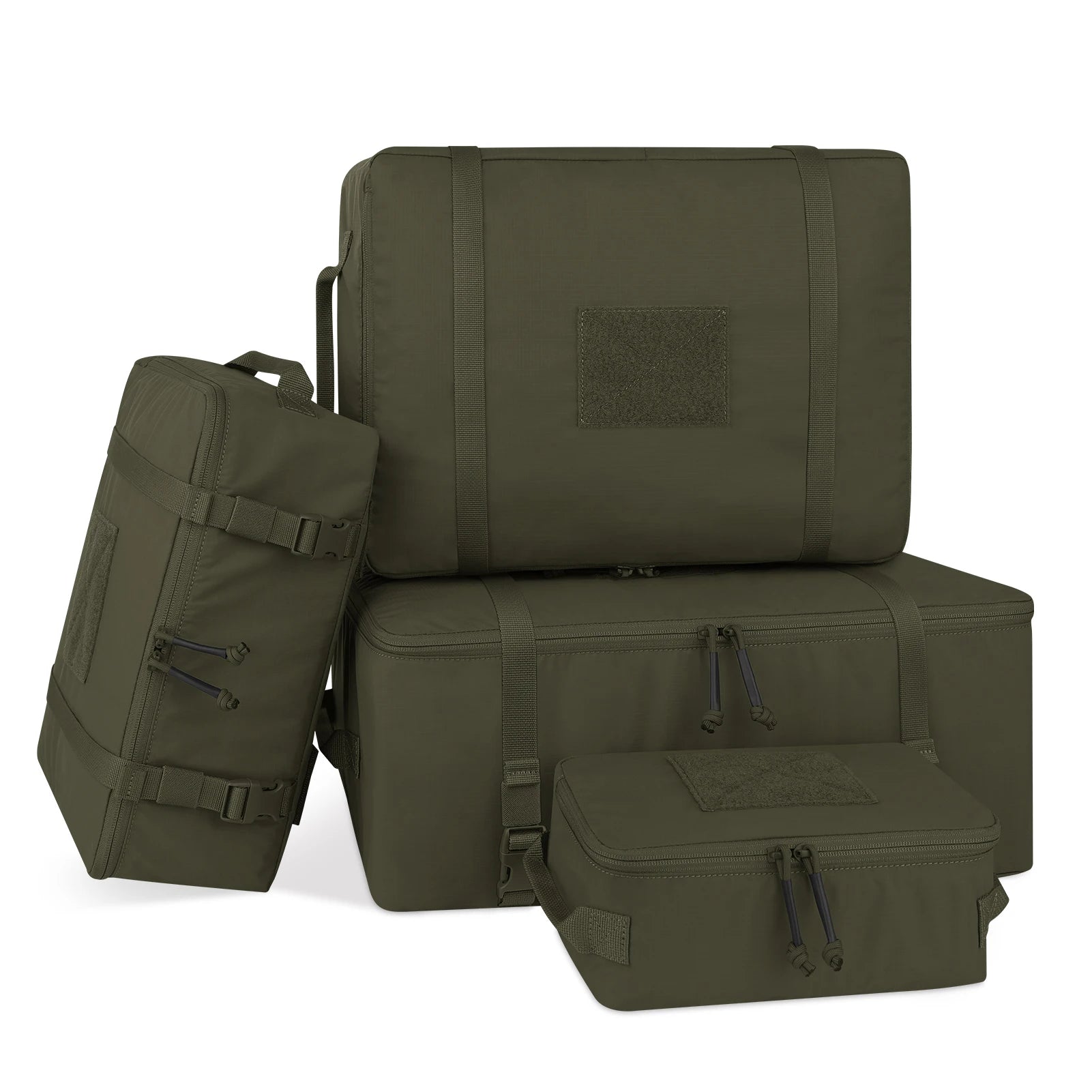 KRYDEX 4pcs Tactical Travel Packing Organizer Packing Cubes 70D Nylon Waterproof Luggage Bags Outdoor Modular Pouch Set
