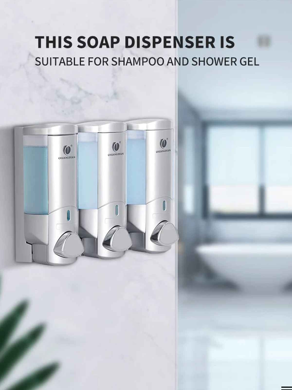 Soap Dispenser Bathroom Wall Mount Shampoo and Conditioner Dispenser Kitchen Sink Dish Soap Dispenser Hand Body Wash Container