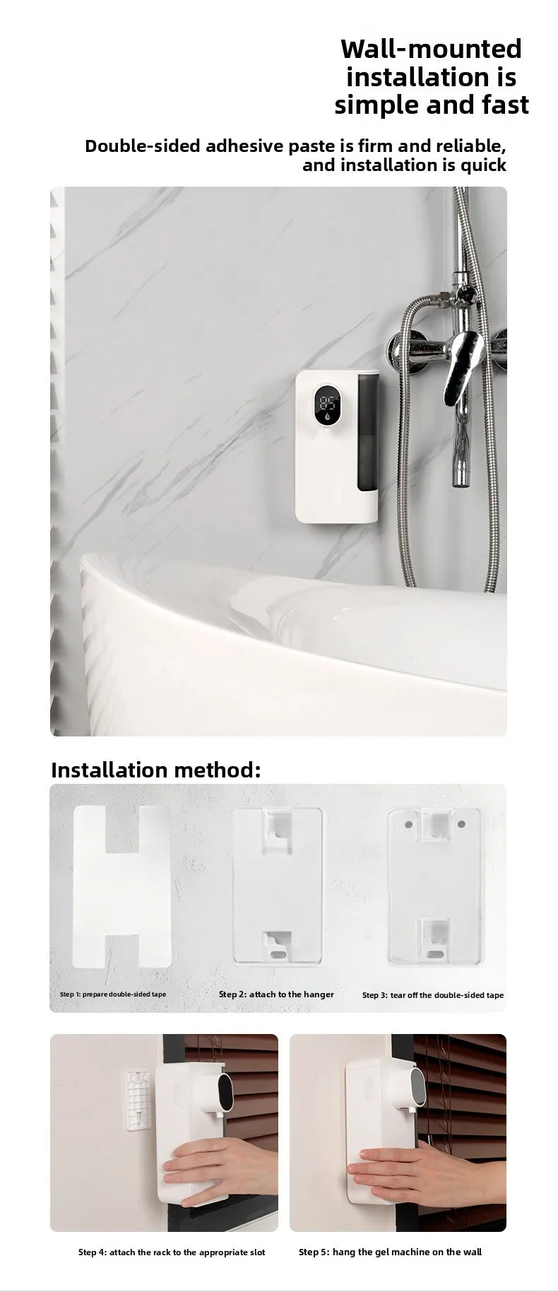 Automatic Sensor Dispenser Hand Sanitizer Dispenser Kitchen Soap Dispenser Wall-mounted Hand Sanitizer Soap Feeder
