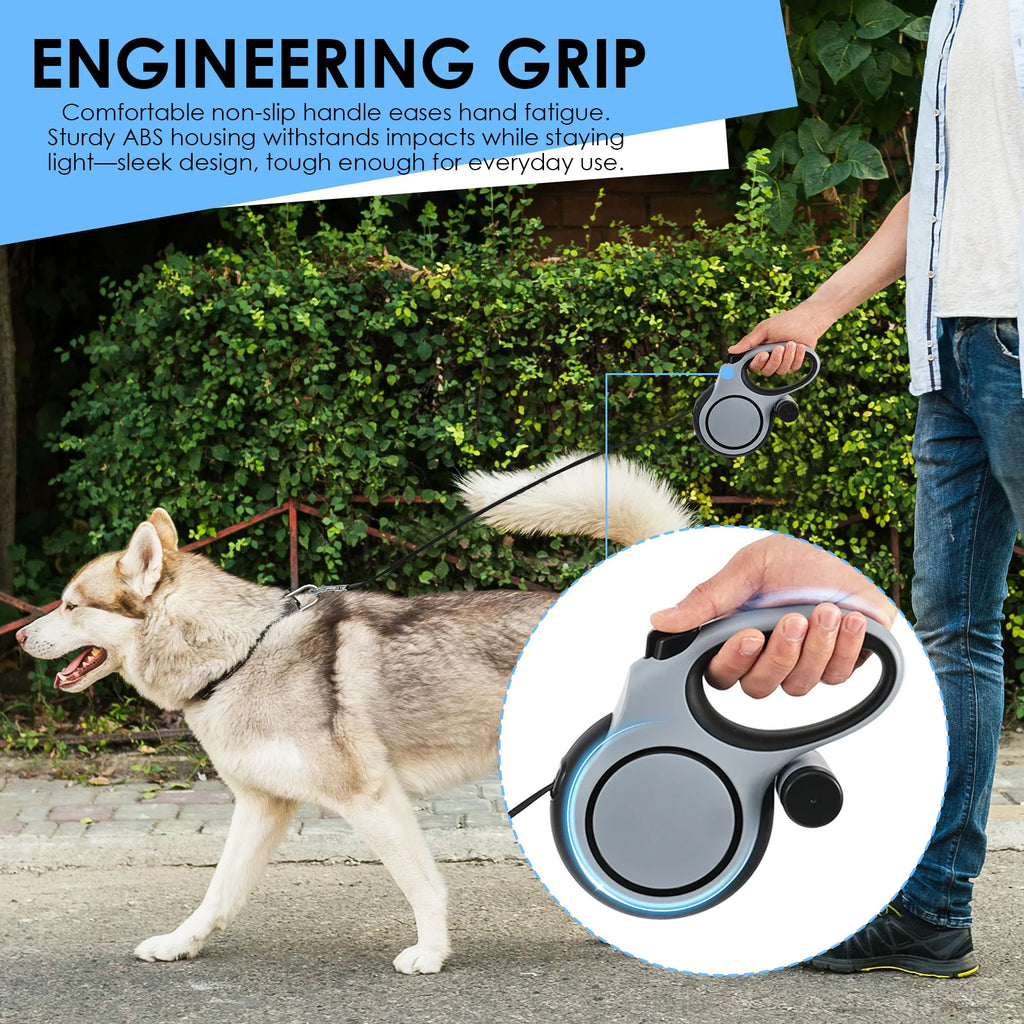 8 M Retractable Dog Leash 3 Mode Automatic Telescopic Dog Leash with Waste Bag and Nonslip Grip Dog Walking Leash Pet Supplies