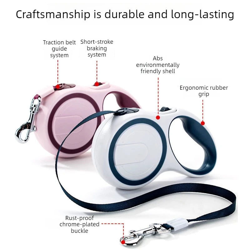 Automatic Retractable Dog Leash Heavy Duty Pet Traction Rope for Small Medium Large Dogs Golden Retriever Walking Lead