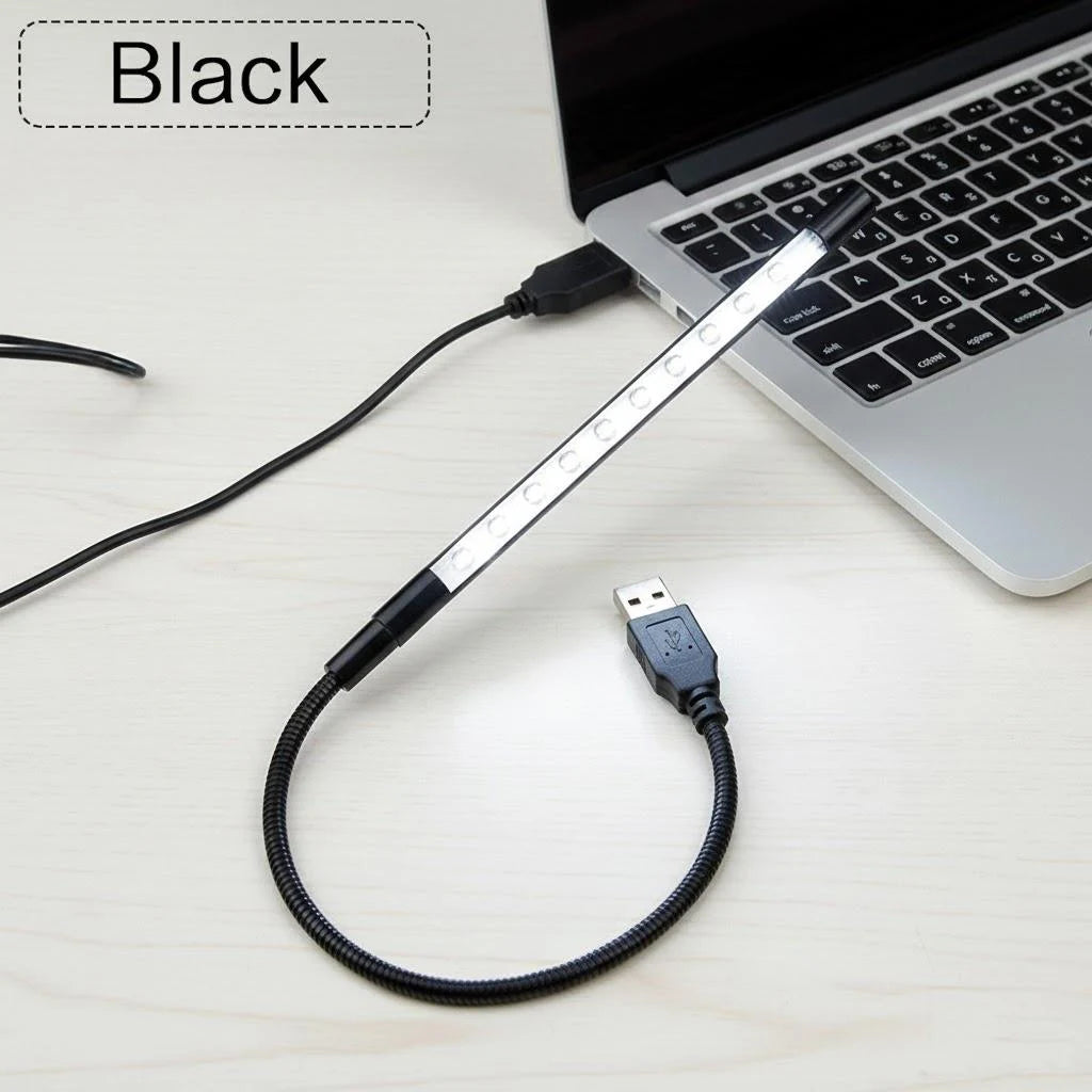 USB LED Reading Light Flexible Book Light 10 LED Mini Lamp for Laptop Notebook PC Computer Study Desk Bedroom Night Light