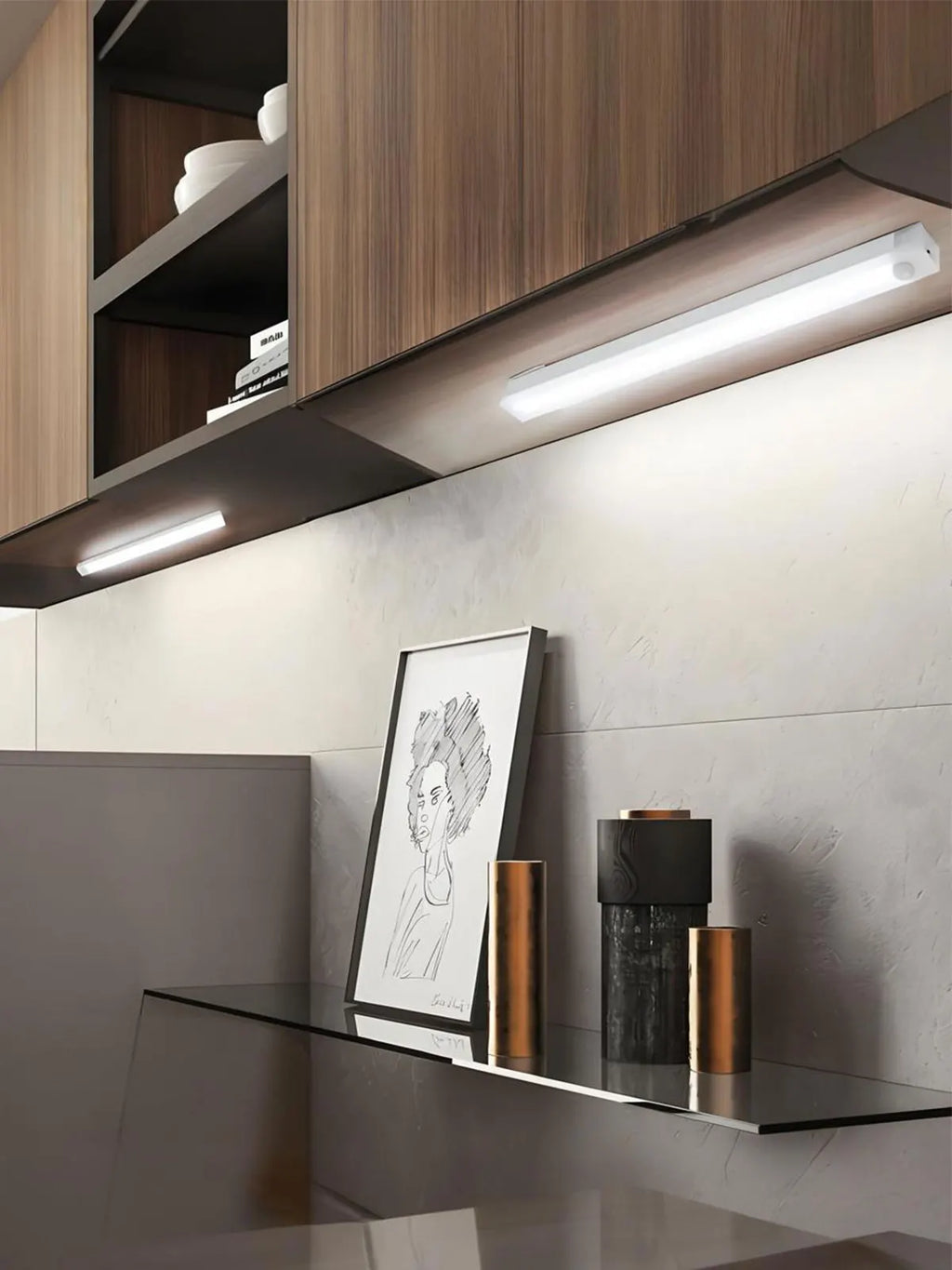 LED Motion Sensor Light Type C Rechargeable Light Wireless LED Night Light Cabinet Wardrobe Lamp Staircase Backlight For Kitchen
