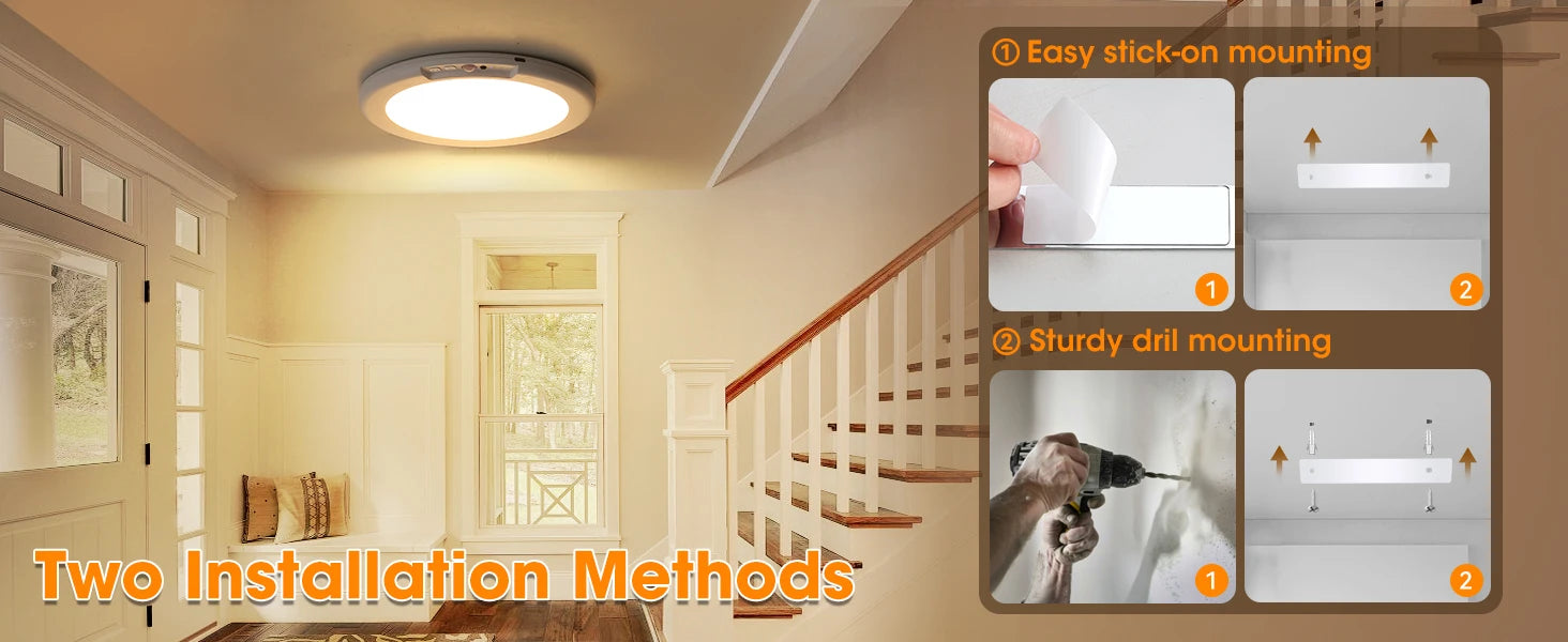 LED Motion Sensor Ceiling Light  Magnetic Installation With Remote Control USB Rechargeable For Shower Bedroom Closet Night Lamp