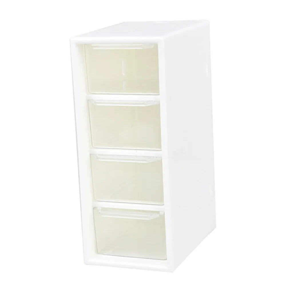 Clear Desktop Storage Organizer 4 Drawer Small Size Drawer Organizer Plastic Mini Drawer Vanity Storage Box Makeup Organizer