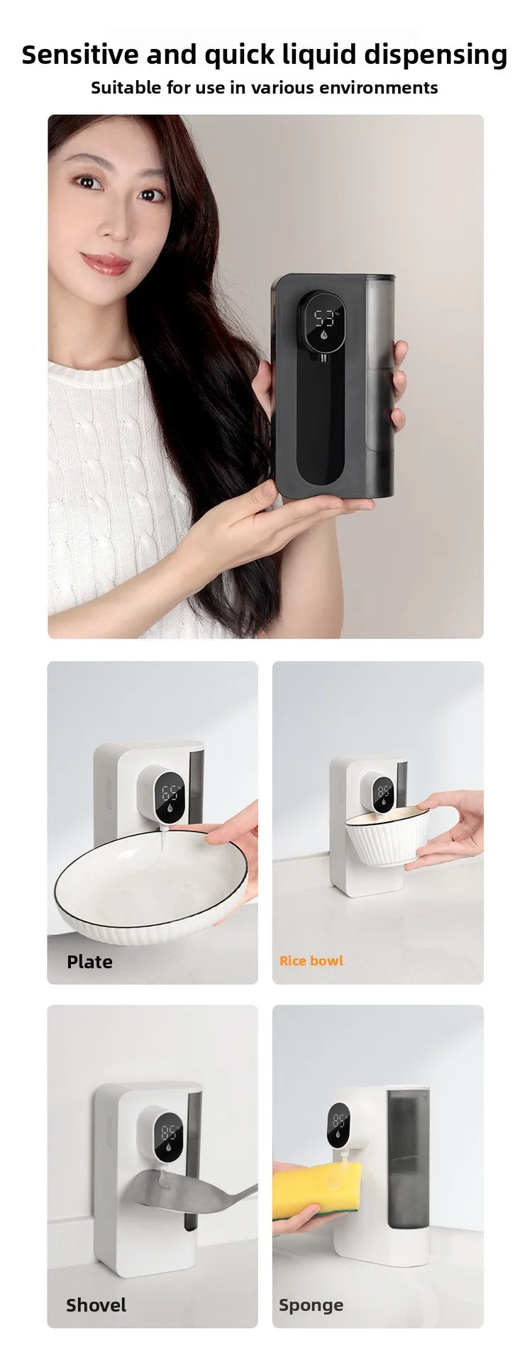 Automatic Sensor Dispenser Hand Sanitizer Dispenser Kitchen Soap Dispenser Wall-mounted Hand Sanitizer Soap Feeder