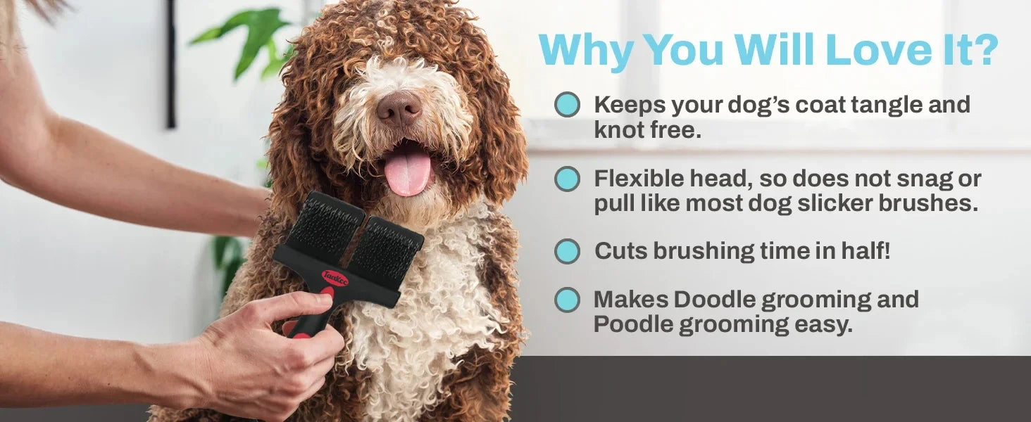 1pc Double Sided Pet Brush Dog Cat Hair Fur Bristle Grooming Shedding Cleaning Massage Comb Styling Tool Brush Comb Pet Supplies