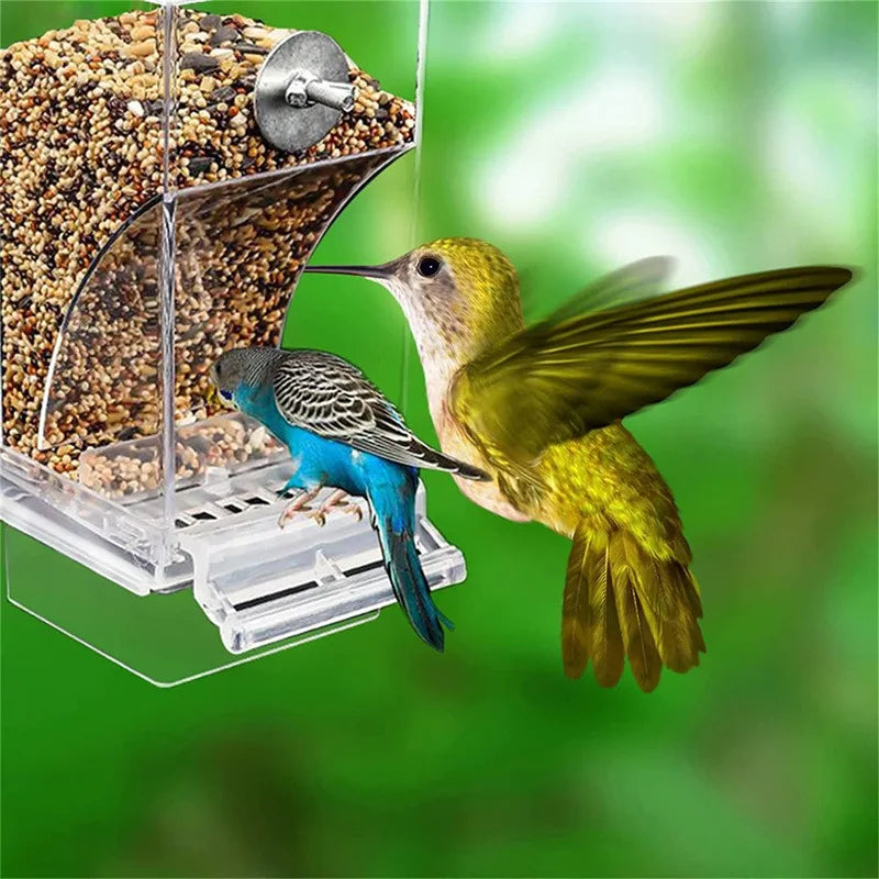 ‌No Spill Bird Feeder Automatic Parrot Food Water Dispenser Seed Container Cage Accessory For Small Medium Parakeets Cockatiels