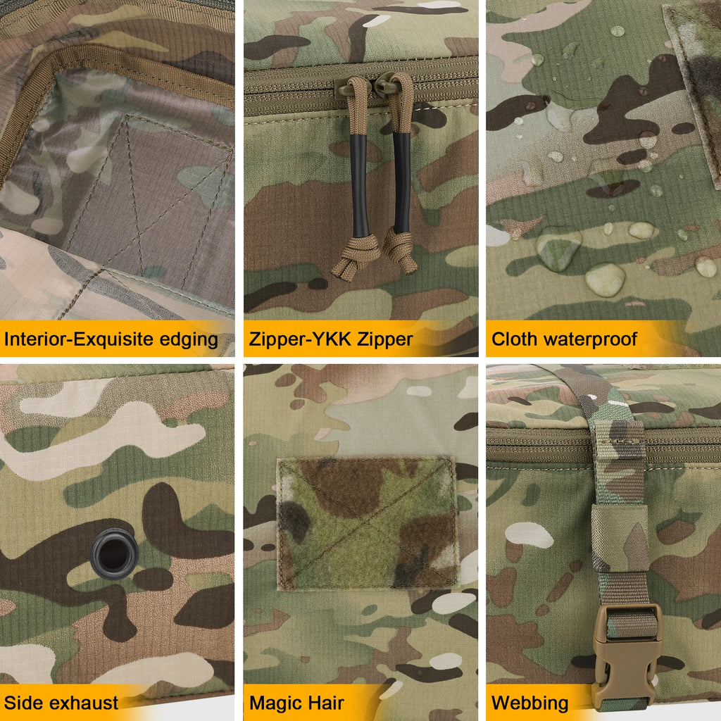 KRYDEX 4pcs Tactical Travel Packing Organizer Packing Cubes 70D Nylon Waterproof Luggage Bags Outdoor Modular Pouch Set