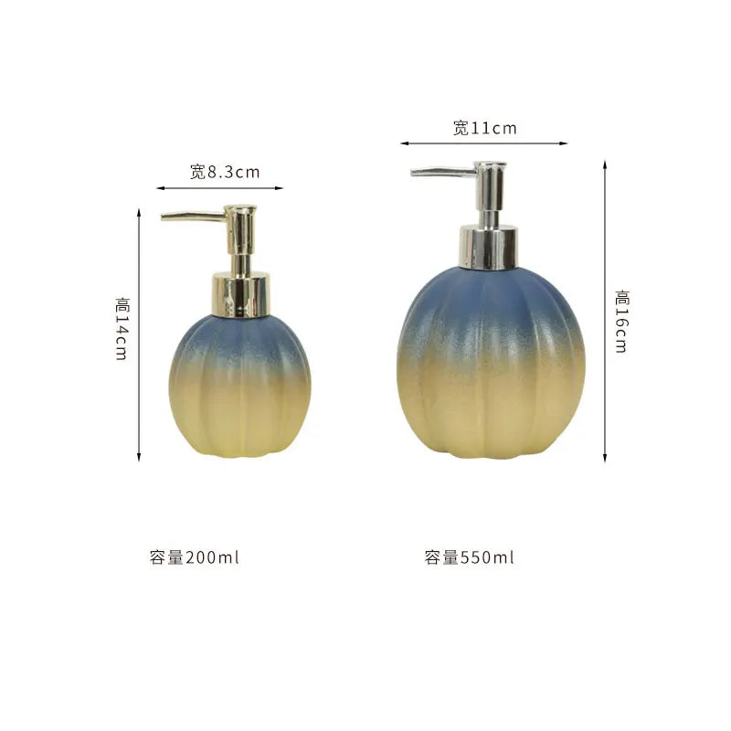 soap dispenser Pumpkin ceramic hand sanitizer bottle shampoo and shower gel press and dispense bottle     decoration   dispenser