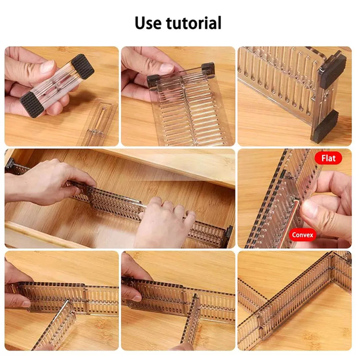 2/4Pcs Adjustable Drawer Organizer Clear Expandable Organizer Household Storage Cabinet Combination DIY Separator for Clothes