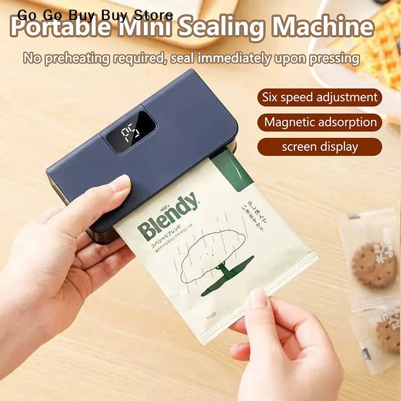 New Portable Mini Heat Bag Sealing Machine Package Sealer Bags For Snacks Plastic Bag Heat Sealer Clip USB Rechargable Sealer