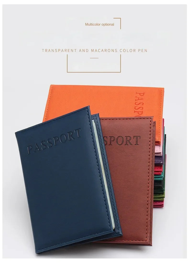 High Quality English PU Leather Passport Covers Document Cover Travel Passport Holder ID Card Passport Holder Travel Acceessory
