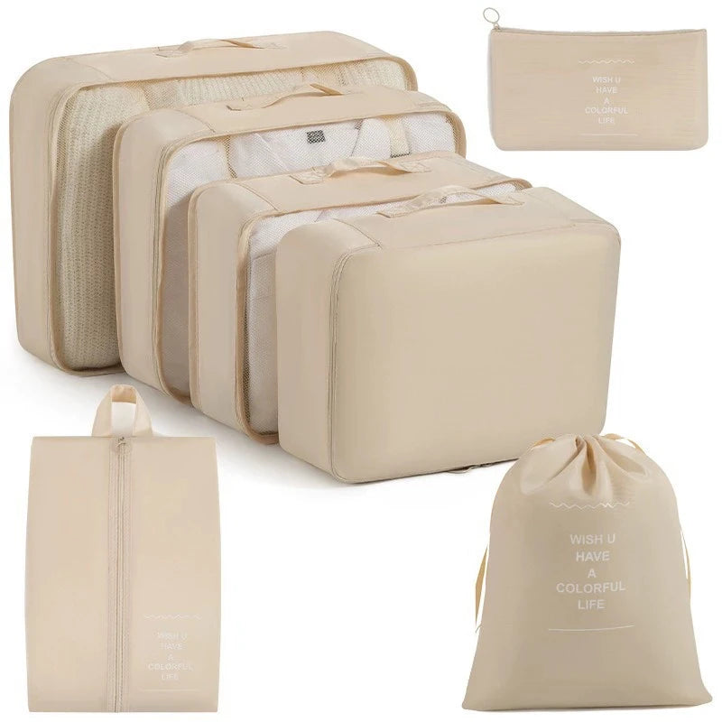 7 PCS Travel Storage Bags Set Suitcase Organizer Luggage Packing Set Cube Bag Portable Waterproof Travel Clothes Shoe Tidy Pouch