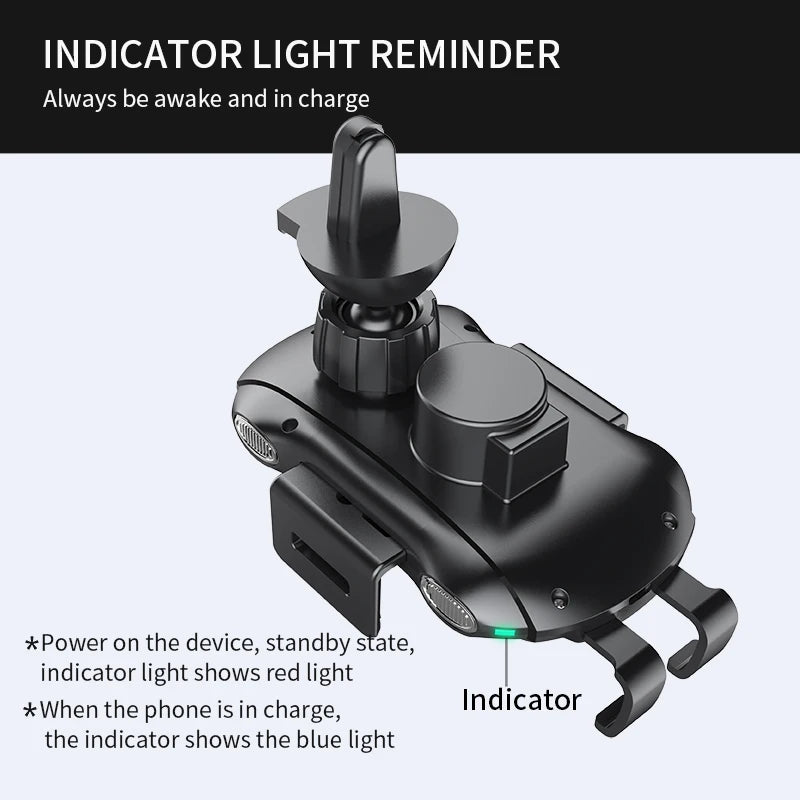 Rotatable Car Wireless Charger With Holder 15W Fast Charge For iPhone 16 15 14 13 Magnetic Car Holder Charger Vent Auto Shrink