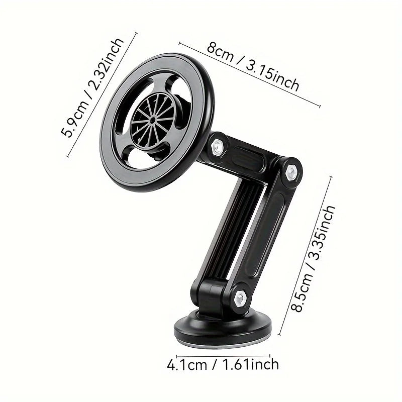 1 Universal Car Phone Holder, Magnetic Wall Mount, Rotating Design, Waterproof PC Material, Compatible with All Smartphones.