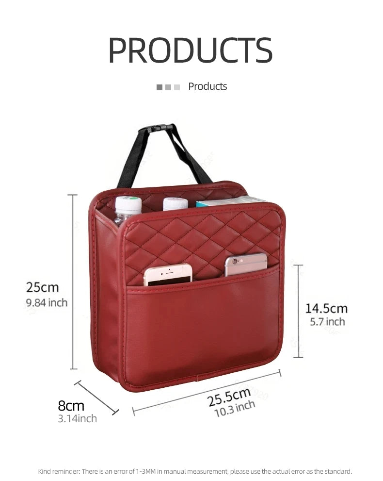 Car Organizer Multi-functional Car Seat Storage Bag Waterproof Hanging Car Seat Organizer Garbage Bag Suitable for Most Car