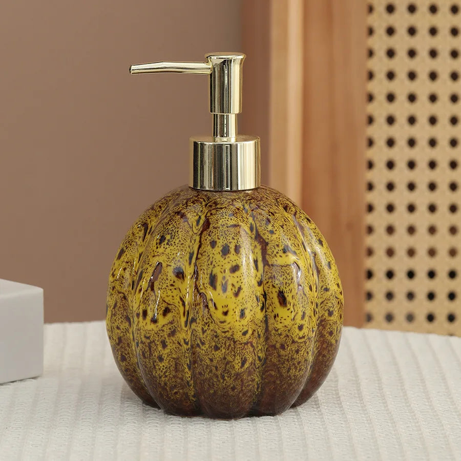 soap dispenser Pumpkin ceramic hand sanitizer bottle shampoo and shower gel press and dispense bottle     decoration   dispenser