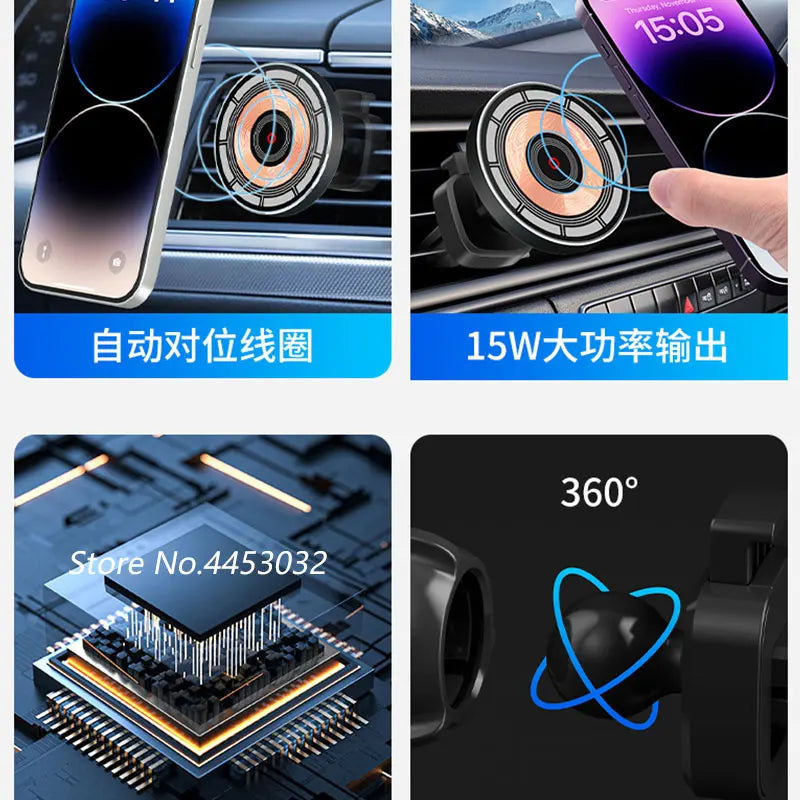 For Audi A4 B8 8K A5 8T8 8F 2009-2016 15W Car Wireless Charger Phone Holder Rotatable Magnetic Bracket Fast Charging Accessories