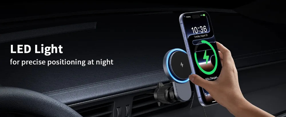 25W Magnetic Wireless Charger with Cooling Fan for iPhone 17/16/15/14/13/12 Car Vent Phone Holder Mount with 63W Cars Chargers