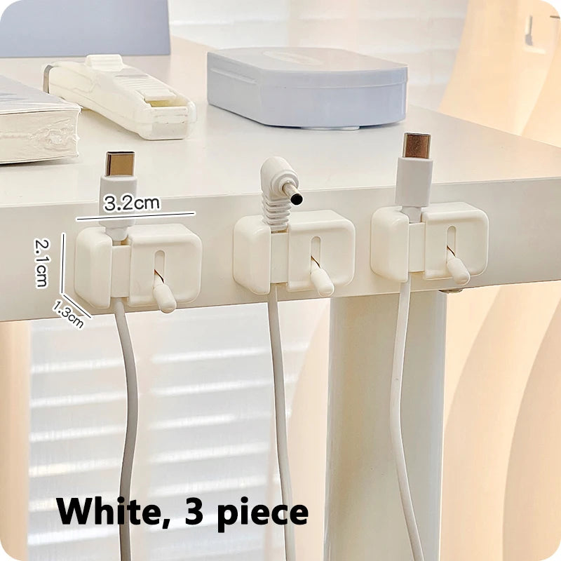 Desktop Cable Organizer – For Phone Chargers, Data Cables; Wire Management, Routing, Securing, Storage & Bundling Clips
