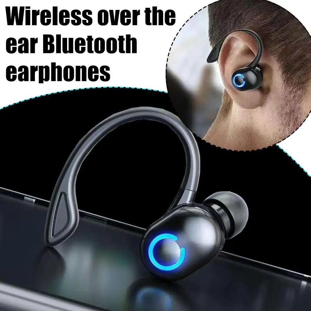 Bluetooth 5.2 Wireless Headset Single Ear-Hook Earplugs Ultra Long Battery Life Business Earphone Mobile Phone Headphone Earbuds