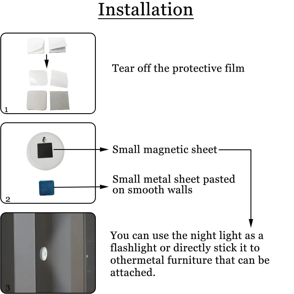 LED Motion Sensor Night Light: USB Rechargeable, Magnetic Base – For Kitchen, Bedroom, Stairs & Wall Lighting