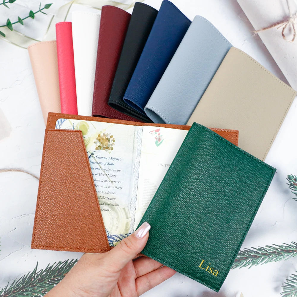 Customized letter passport holder travel document pu leather passport holder, convenient for business travel and commuting