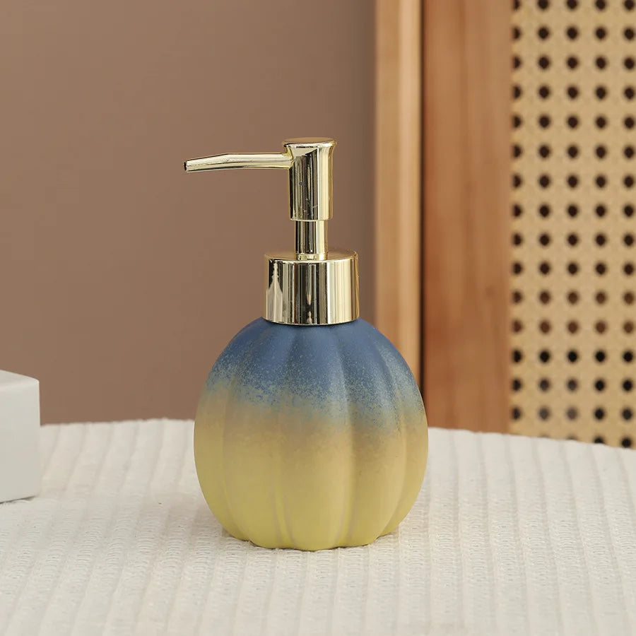 soap dispenser Pumpkin ceramic hand sanitizer bottle shampoo and shower gel press and dispense bottle     decoration   dispenser