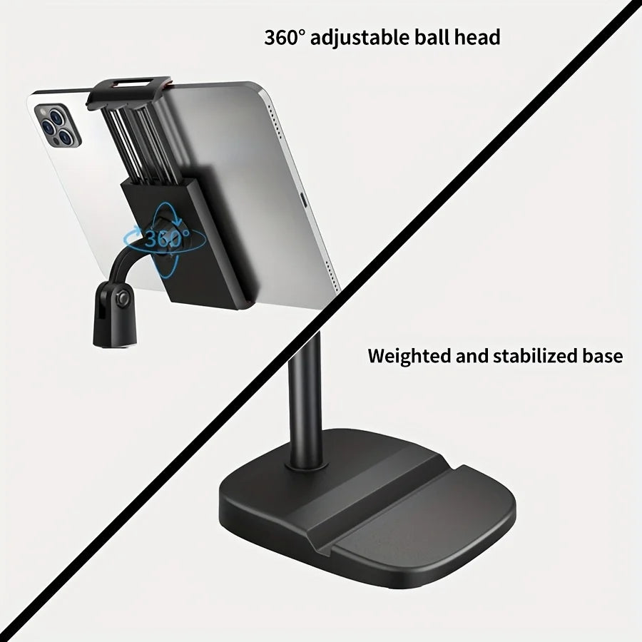 Weighted base for stable phone/tablet universal stand! Large sized multifunctional 2-in-1 with phone slot