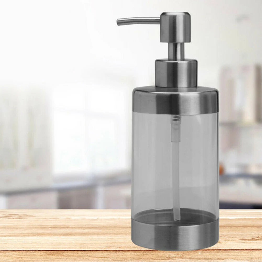 Household Stainless Steel Soap Dispenser Hand Sanitizer Shampoo Shower Gel Dispenser Perfect For Bathroom Kitchen Supplies