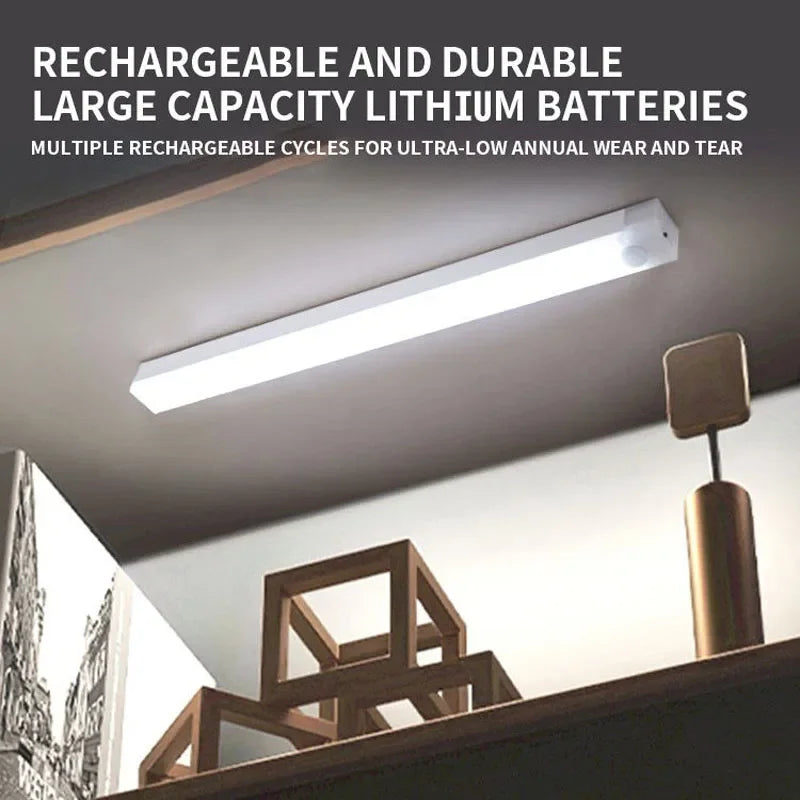 LED Motion Sensor Light Wireless LED Night Light Type C Rechargeable Light Cabinet Wardrobe Lamp Staircase Backlight For Kitchen